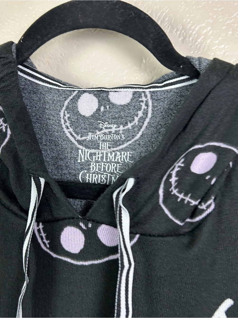 Choose 5 for $30 Disney Black 'Creepy Cute' Hooded Nightshirt with Pastel Faces - Picture 3 of 16